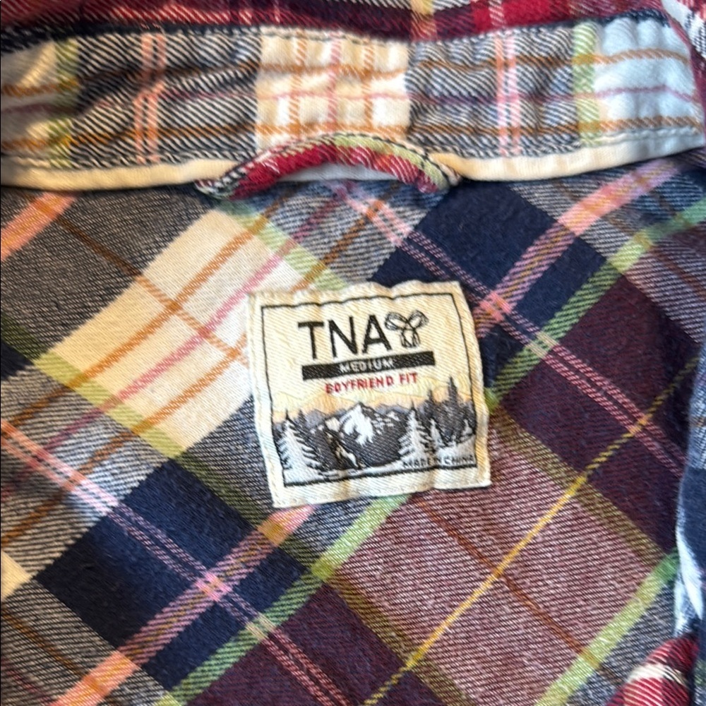 TNA Plaid Button-Up Shirt - Red, Blue, White - Picture 3 of 3